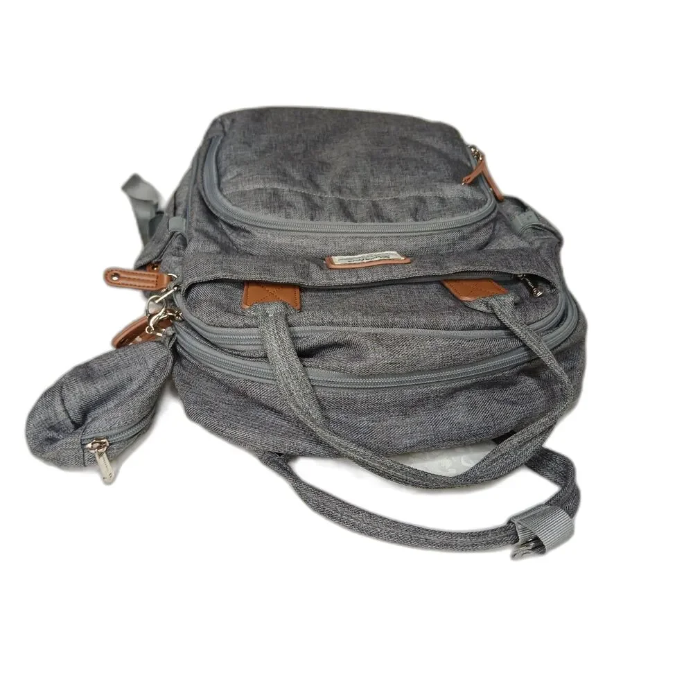 RUVALINO Diaper Backpack Multifunction Travel Pack Maternity Changing Bag Gray